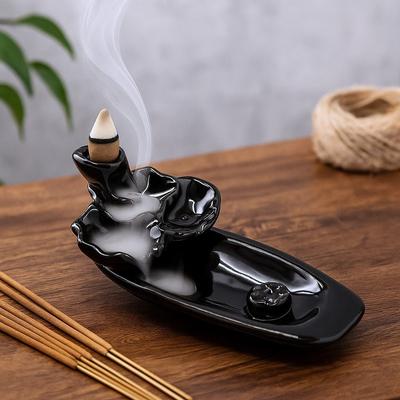 Backflow Incense Burner With Stick Holder Lotus Pond