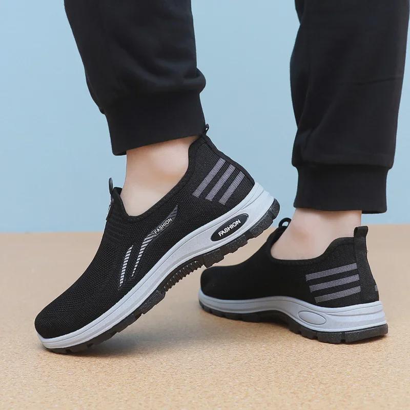 Lightweight Non-slip Old Beijing Men's Slip-on Shoes for Middle-aged & Elderly