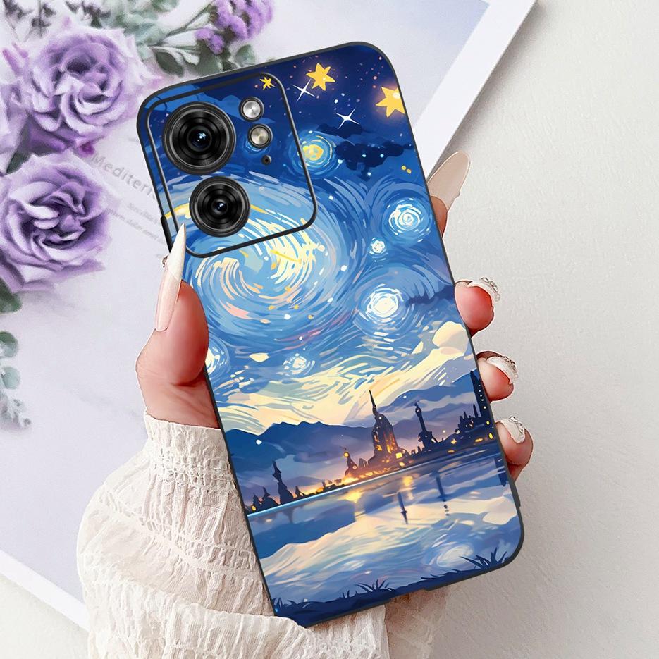 Für Motorola Edge 40 Hülle XT2303-2 Niedliche Katze Löwe Bemalte Abdeckung Weiche TPU Handyhülle Für Motorola Edge 40 Neo Moto Edge40 5G Hülle