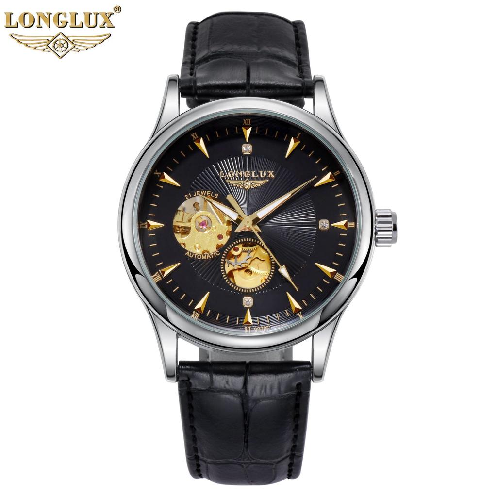 Montre Homme LONGLUX Automatique Squelette Luxe - Modèle 2025 étanche Acier Inox - Neuf Avec étiquettes