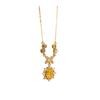 Flower Pendant Necklace With Gold Plating And Zirconia For Elegant Womens Fashion