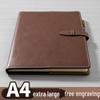 A4 Business Leather Hardcover Notebook - Large & Extra Thick Retro Meeting Record Book