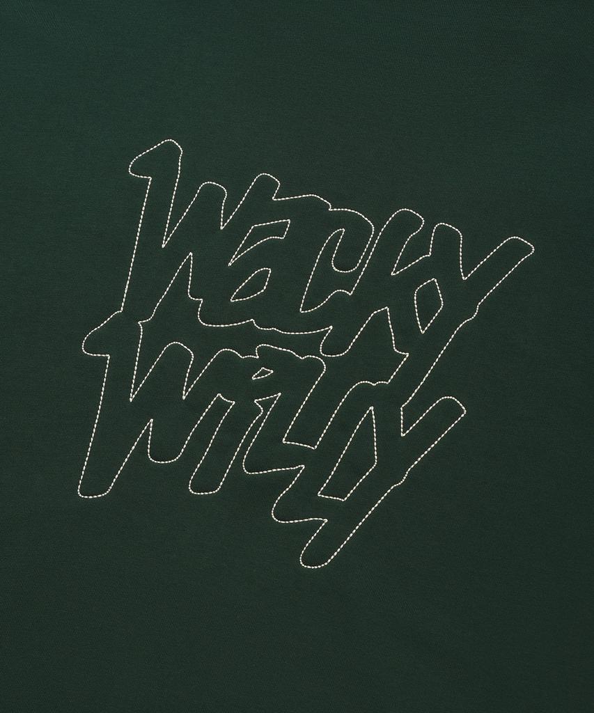 Stitch Lettering Hoodie Green