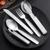 4Pcs/Set Portable Stainless Steel Outdoor Camping Knife Fork Spoon Combo Cutlery Set Dinnerware Camping Cooking Flatware