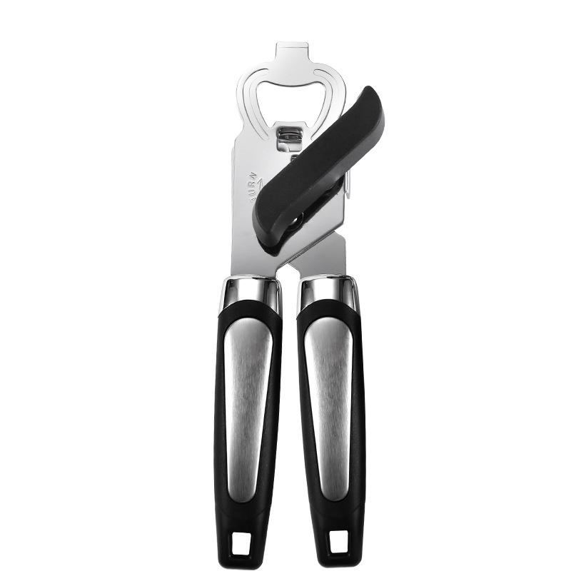 Can Opener Manual, Handheld Strong Heavy Duty Stainless Steel Can Opener, Can Openers with Multifunctional Bottle Opener