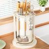 Porte-couteaux et ustensiles de cuisine multifonctionnel: Support de Rangement Rotatif pour Couteaux, Spatules, Cuillères, Baguettes et Hachoirs.