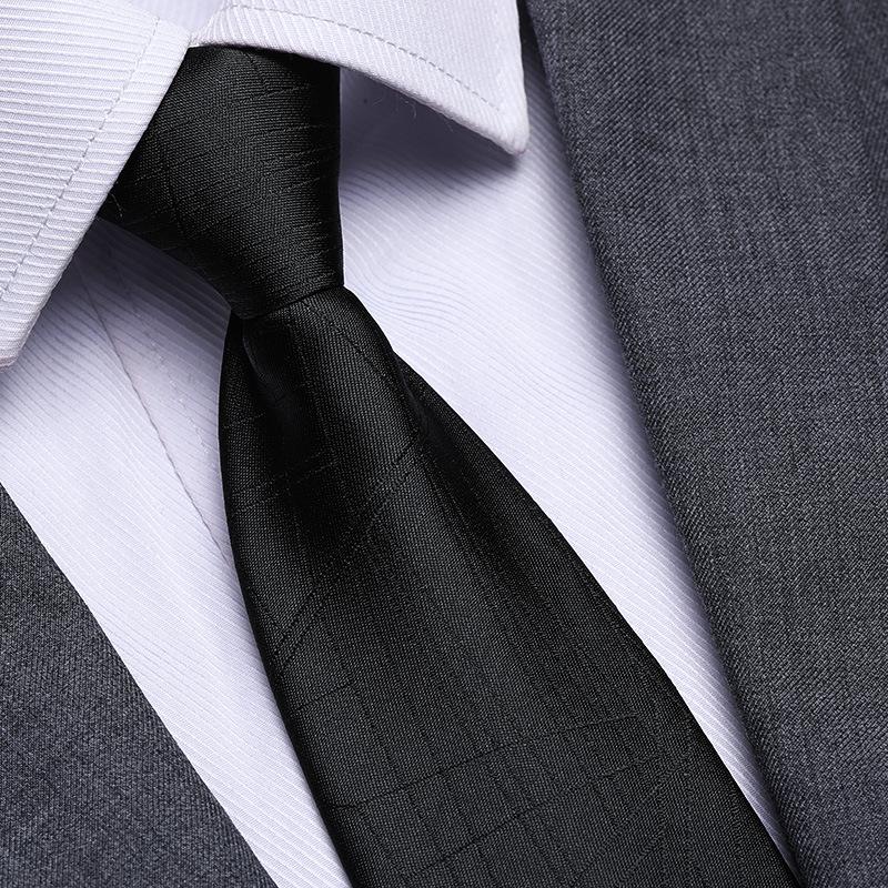 Black No Zipper Men'S Professional Dress Tie Business Casual Wedding Groom Korean Edition One Pull Tie