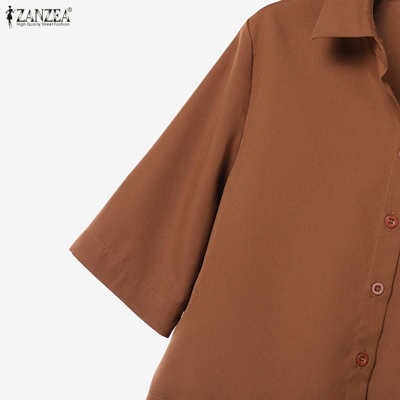 ZANZEA Women Half Sleeve Blouse and Long Skirts Casual Two Piece Suit Sets