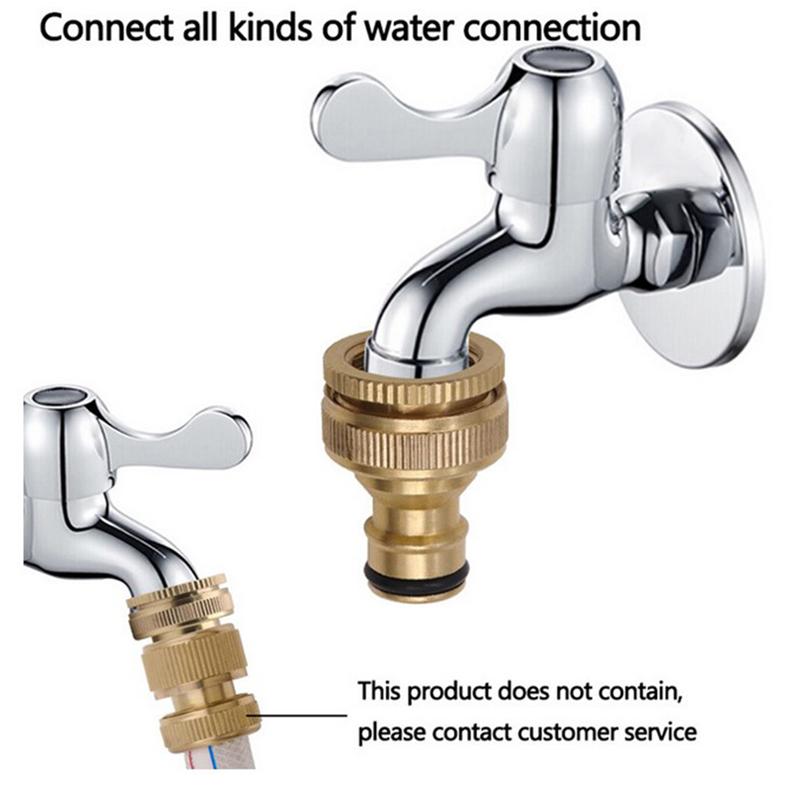 Venkovní konektor na kohoutek, mosazný adaptér 3/4" a 1/2", závitová redukce na hadici