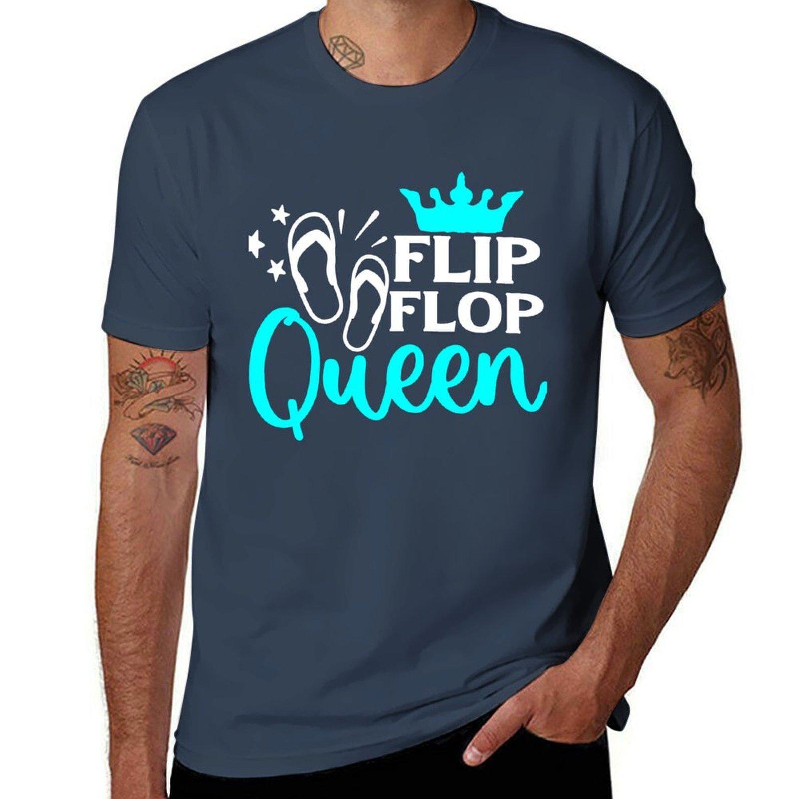 Flip Flop Queen Happy Summer Holiday At The Beach For Mom For Sister Or For Friend Tshirt Plus Size Solid Color Tshirt S