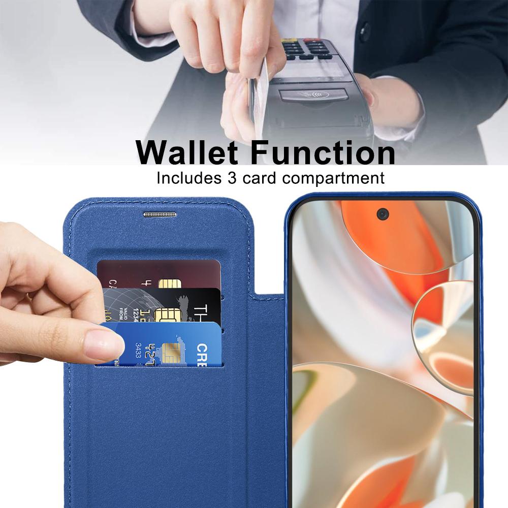 For Google Pixel 9 Pro XL Magnetic Case Rhombus PU Leather Phone Cover