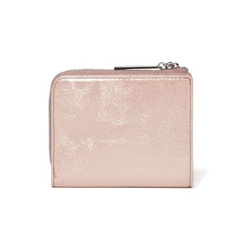 Jill Stuart Women's Slim Bi-Fold L-Zip Wallet "Breeze" Antique Glitter with Original Charm (JSLW4AS2)