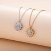 Fashionable and Exquisite Daisy Flower Rotatable Necklace Sunflower  Necklace Stainless Steel Necklace Gift
