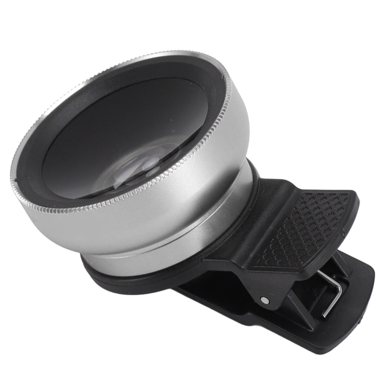 

2 в 1 Объектив для камеры телефона 0,45X сверхширокоугольный объектив и 12,5X макрообъектив универсальный съемный для серебряный