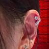 1pcs Silver Ear Bone Nail Earring for Women Stylish Wing Jewelry with Zircon