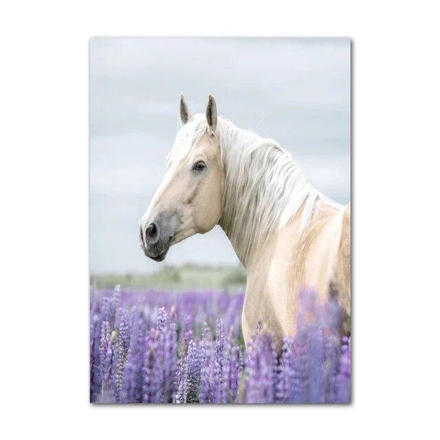 Purple Lavender Flower Scenery Picture Canvas Painting Wall Art Modern Grass Plant Poster and Print for Home Interior Room Decor