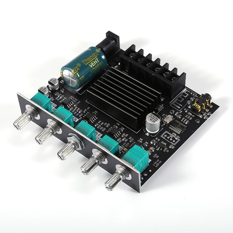 2.1 Channel Bluetooth-Compatible Audio Power Amplifier Module with Treble and Bass Control 50Wx2+100W AMP Board for DIY Speakers