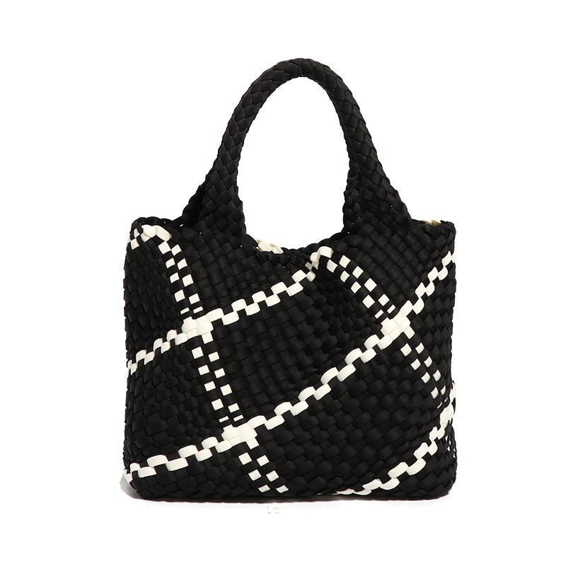 Retro Hand-woven Large-capacity Handbag Shoulder Bag for Ladies, Casual and Versatile Trendy Mother-and-child Tote Bag