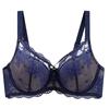 European and American Exquisite Lace Cross-strap Large Size Bra Breathable Side Breast U-shaped Beautiful Back Underwear