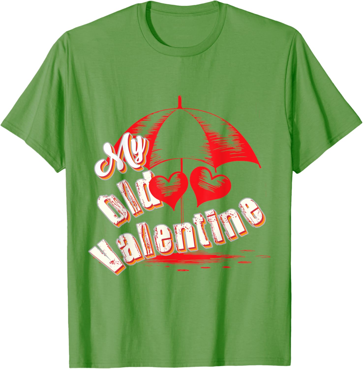 My Old Valentine Funny Heart Umbrella Graphic Men Cotton T-Shirt Casual Daily Tee S
