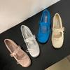 Inner heightening version~ 2025 ballet shoes round head bow Mary Jane with skirt temperament evening single shoes women