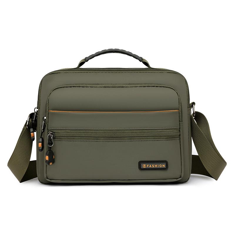Solid Color Waterproof Shoulder Bag Men's Messenger Bag Large Capacity Crossbody Bag