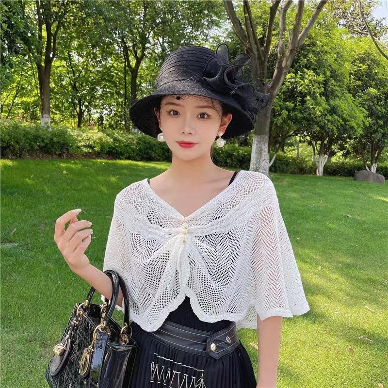 

Вязаная шаль, ленивый пуловер, шарф, весна и лето, модный внешний вид с защитой от солнца, подплечники для комнаты с кондиционером, подплечники, накладные