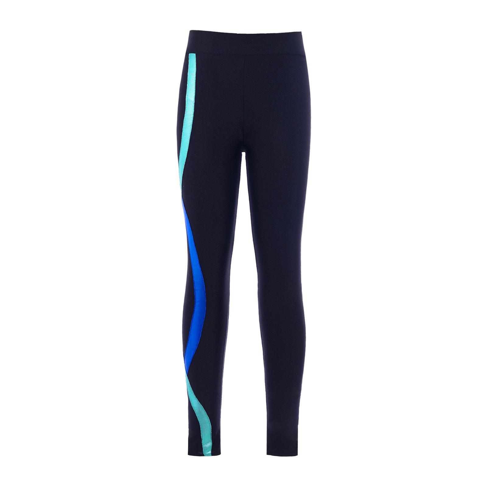 Inlzdz Meisjes Kleurrijke Gestreepte Print Rekbare Dansbroek Elastische Tailleband Casual Sport Lange Broek 7-8 Years