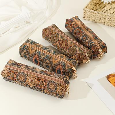 Unique Retro European and American Large Capacity Cork Pencil Case