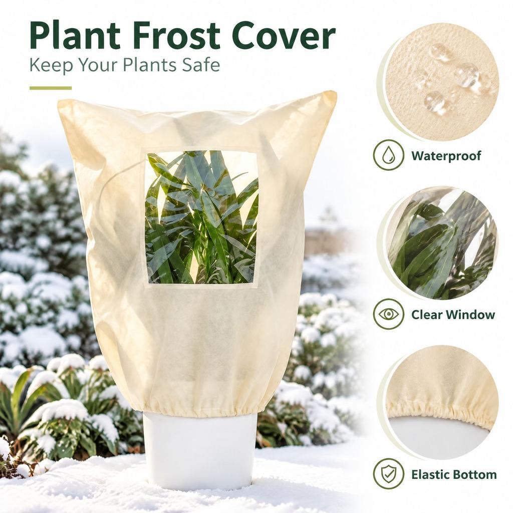 Plant Frost Cover with Clear Window and, 80 100 cm