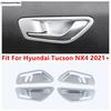 Car Inner Door Pull Doorknob Handle Bowl Decoration Cover Trim For Hyundai Tucson NX4 - 2026 ABS Matte Accessories Interior
