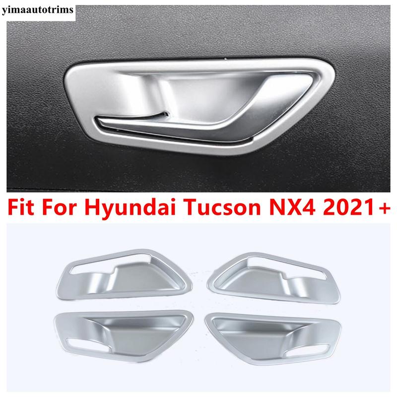 Car Inner Door Pull Doorknob Handle Bowl Decoration Cover Trim For Hyundai Tucson NX4 - 2026 ABS Matte Accessories Interior