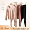 Damen Herbst- & Winter Thermo-Set aus Seidenprotein - Slim Fit, Atmungsaktiv, Hautpflegend, Gebürstete Unterwäsche