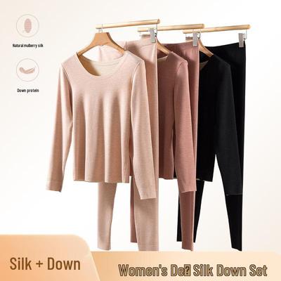 Dames Herfst & Winter Thermisch Set van Zijdeproteïne - Slim Fit, Ademend, Huidvoedend, Geborsteld Ondergoed