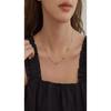 Vin14K Gold Plated Dainty Green Rectangle Cubic Zirconia Necklace Thin Snake Chain Minimalist Daily Choker Neck Jewelry for Women