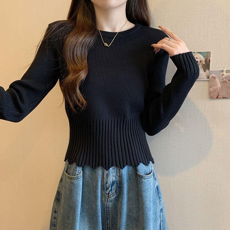 

Осенне-зимний вязаный свитер женский Wave Top Undercover New Undercover Bottom Slimming Short Sweater XL