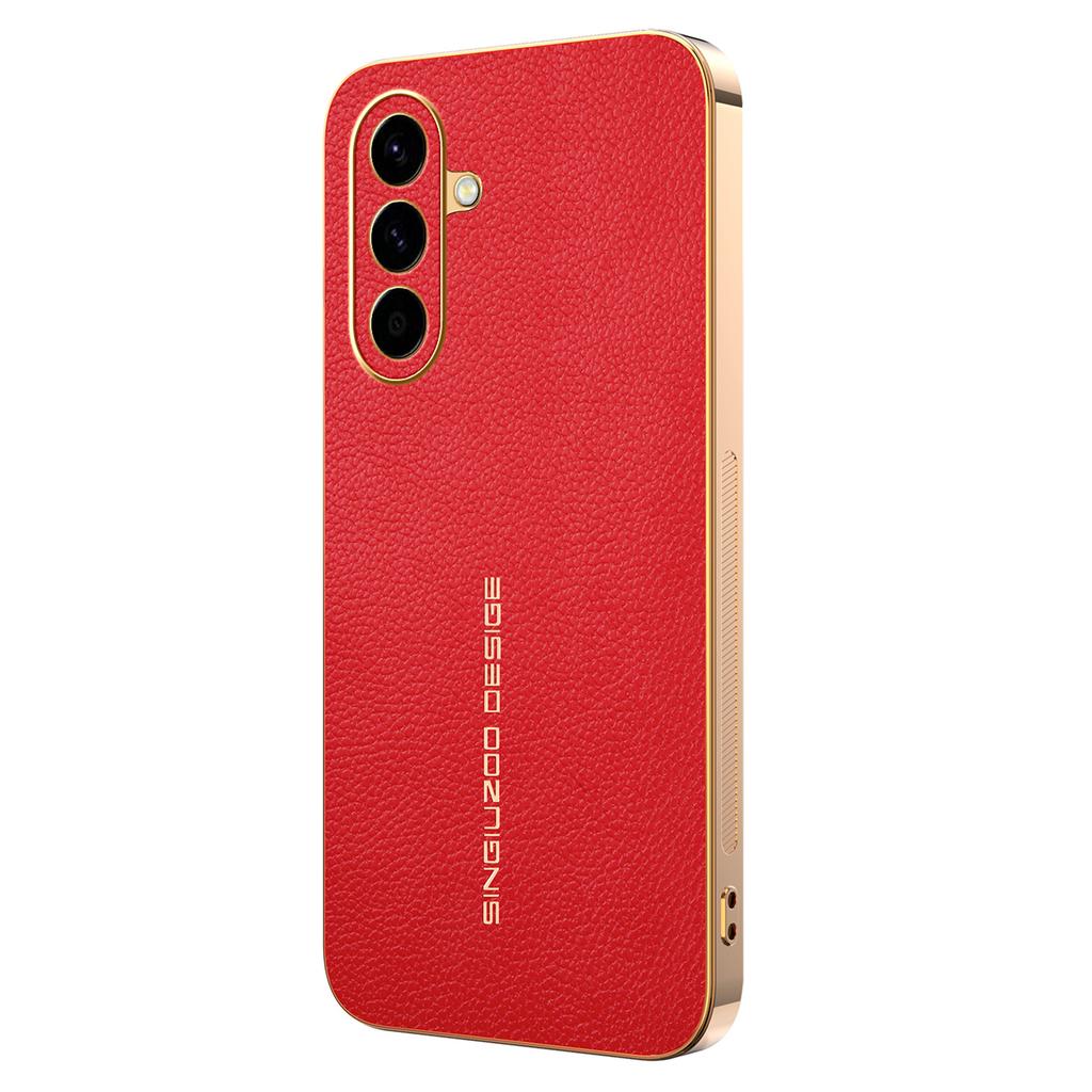Pour Samsung Galaxy A57 5G Coque Anti-Rayures Texture Litchi TPU Cuir PU Housse Arrière de Téléphone