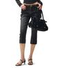 Deketeuumeon Seamed Low Rise Capri Jeans Dcwpt024Black
