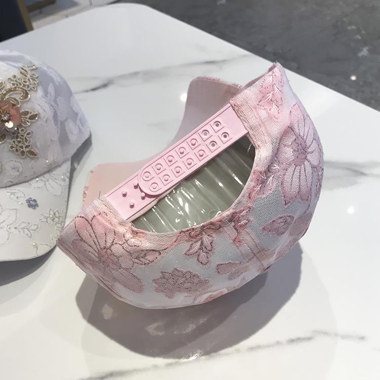 Hat Women's Baseball Cap Versatile Flower Cap Spring and Summer Breathable Sun Hat Korean Version