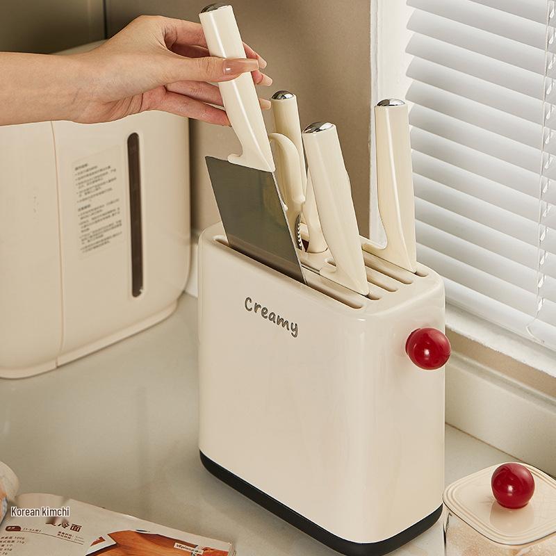 Dopamine Multifunctional Kitchen Knife & Chopstick Storage Rack - Stylish Plastic Organizer for Modern Homes