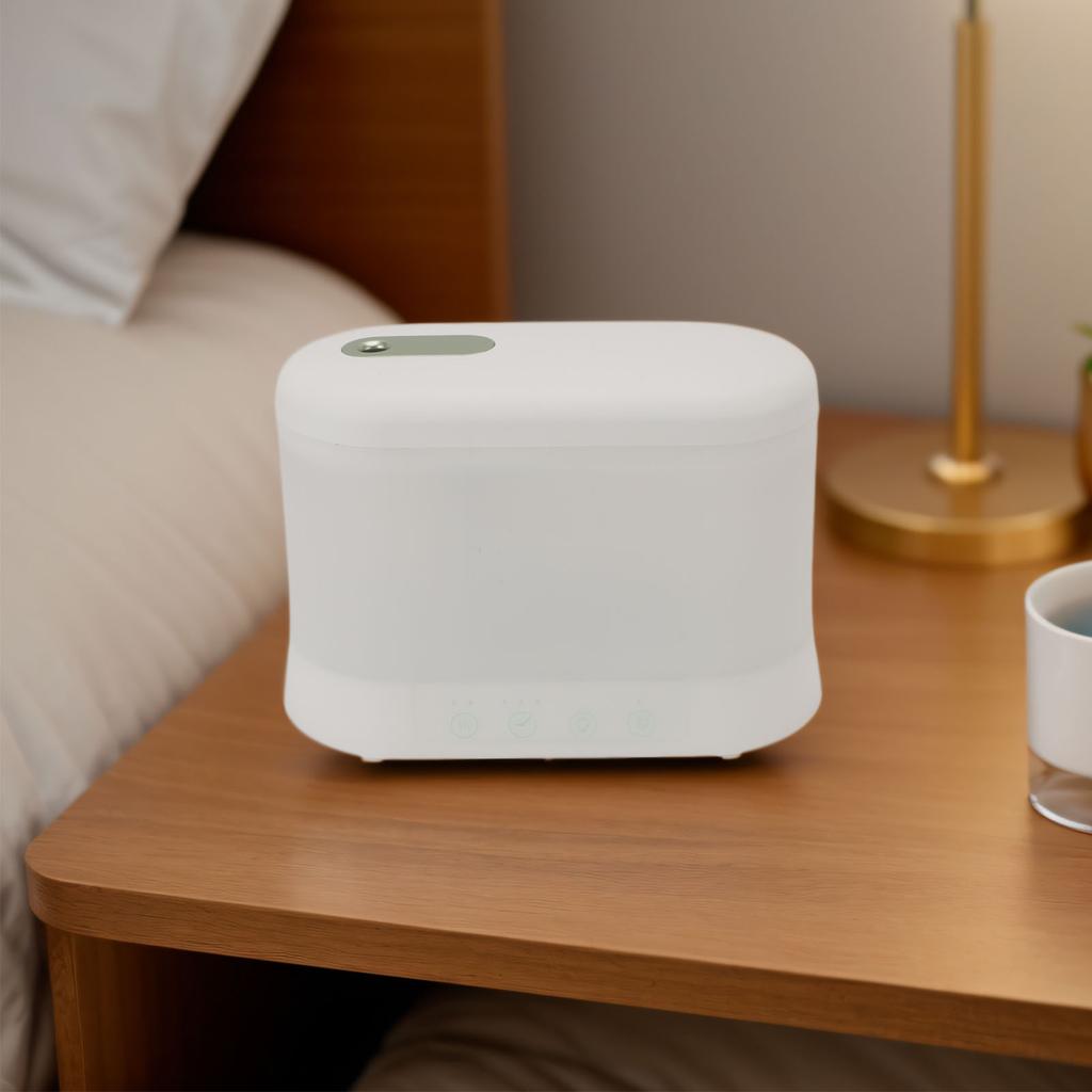 Desktop Humidifier Small Office Bedroom Table Top Silent with Aromatherapy Light 1.8L Water Tank Intelligent Timed