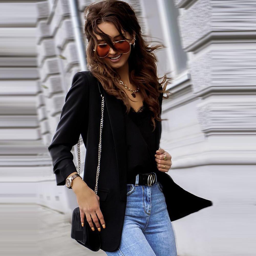 2025 Trendy Women's Autumn/Winter Long Sleeve Slimming Blazer – European/American Professional OL Style