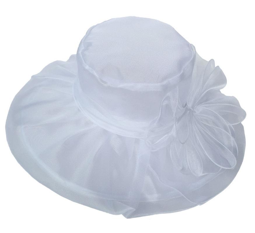 Hot Classic Fashion Ladies Church Hat Fold Light weight Vintage Organza Bucket Hat Church Hat for Women Customized