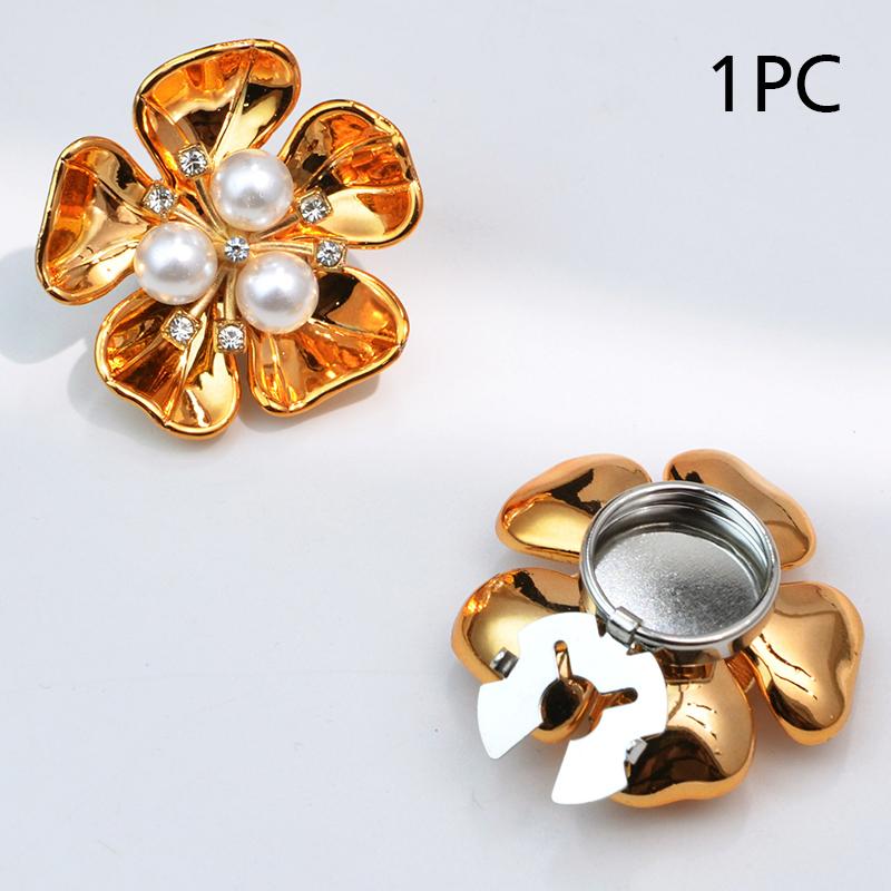 1 ΤΕΜ Κόσμημα Μαργαριτάρι Σχήμα Λουλουδιού Πέντε Πετάλων Δώρο Αξεσουάρ Εξαιρετικό Κάλυμμα Κουμπιού Μανικετόκουμπα Γάμου Κομψό 32/29x17mm
