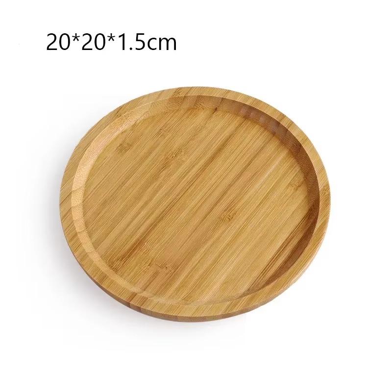 Bambustablett, 1 Stück, Trockenfrüchte, Obst, Dessert, Sushi, Eintopf, Fachbehälter, Couchtisch, Snacks, rundes Fachtablett