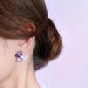 2025 Retro Purple Crystal Flower Stud Earrings: Versatile, Fashionable, Gentle, and Elegant