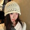 Women S Korean Style Solid Color Knit Beanie Loose Fit Warm Hat