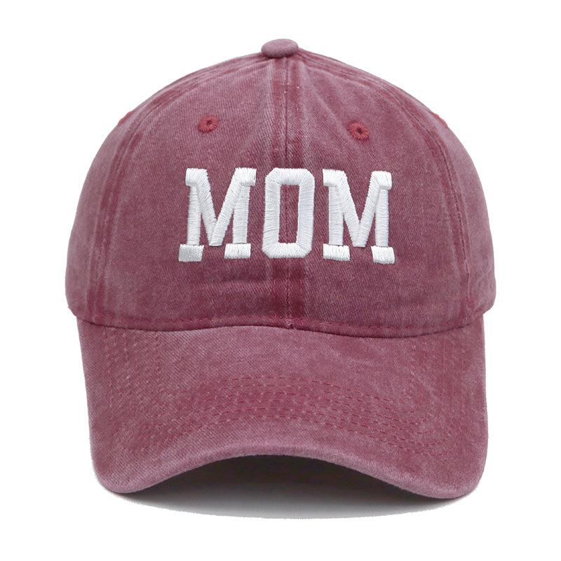 Vintage Washed Cotton "MOM/DAD" Embroidered Baseball Cap Family Matching Adjustable Dad Hat