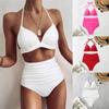 2024 European & American High Waist Tummy Control Bikini - Slimming Beach & Hot Spring Swimwear for Women