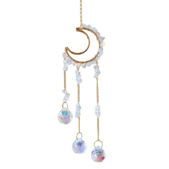 Crystals Suncatcher Hanging Moon Sun Catcher with Glass Prisms